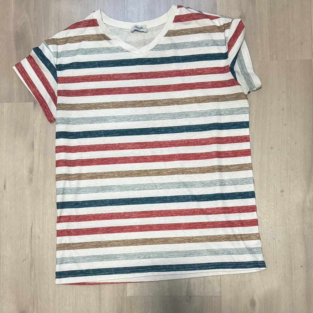 Striped V-Neck T-Shirt